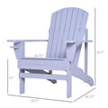 Wooden Adirondack Chair, Outdoor Patio Lawn Chair With Cup Holder, Weather Resistant Lawn Furniture, Classic Lounge For Deck, Garden, Backyard, Fire Pit, Gray Gray Wood