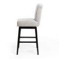 Swivel Counter Stool Beige Black Fabric