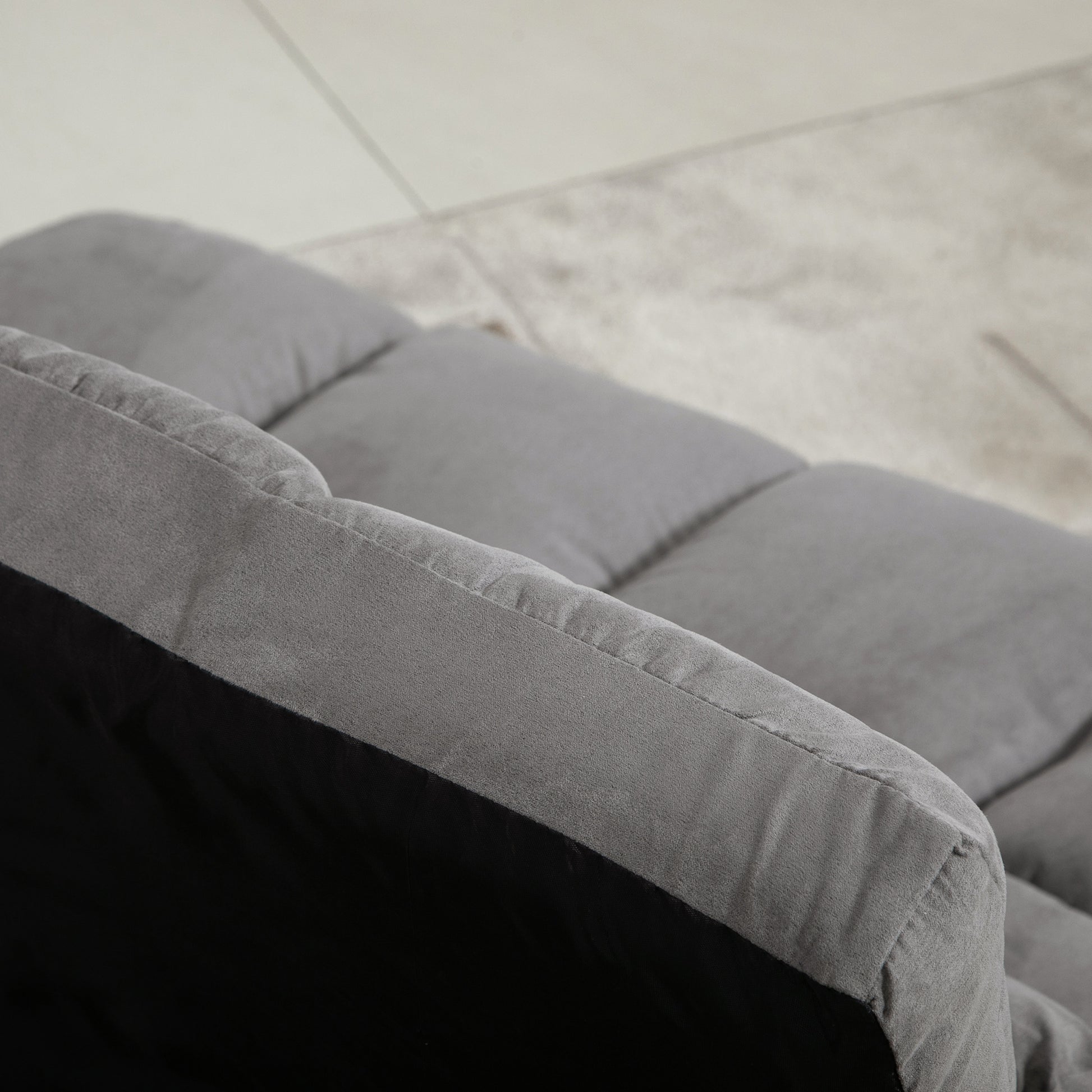 Convertible Floor Sofa Chair, Folding Couch Bed, Guest Chaise Lounge With 2 Pillows, Adjustable Backrest And Headrest, Dark Gray Dark Gray Polyester