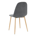 Light Grey Modern Fabric Chairs With Wood Transfer Metal Leg Set Of 4 Light Gray Metal