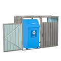Garbage Bin Shed Stores 2 Trash Cans Metal Outdoor Bin Shed For Garbage Storage,Stainless Galvanized Steel, Bin Shed For Garden Yard Lawn,Grey Grey Iron