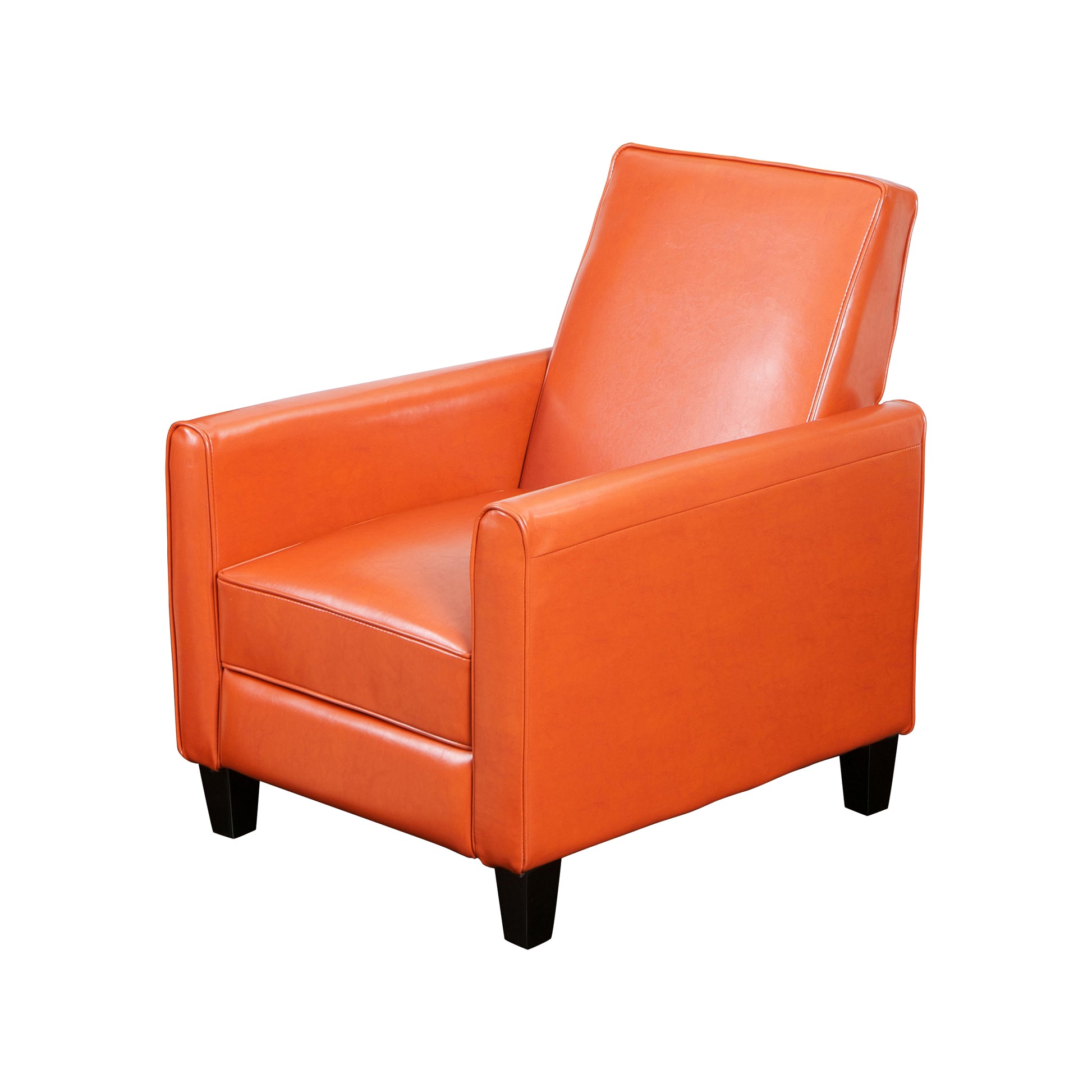 Recliner Push Back Chair For Elegant Home D Cor Orange Orange Pu