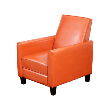 Recliner Push Back Chair For Elegant Home D Cor Orange Orange Pu