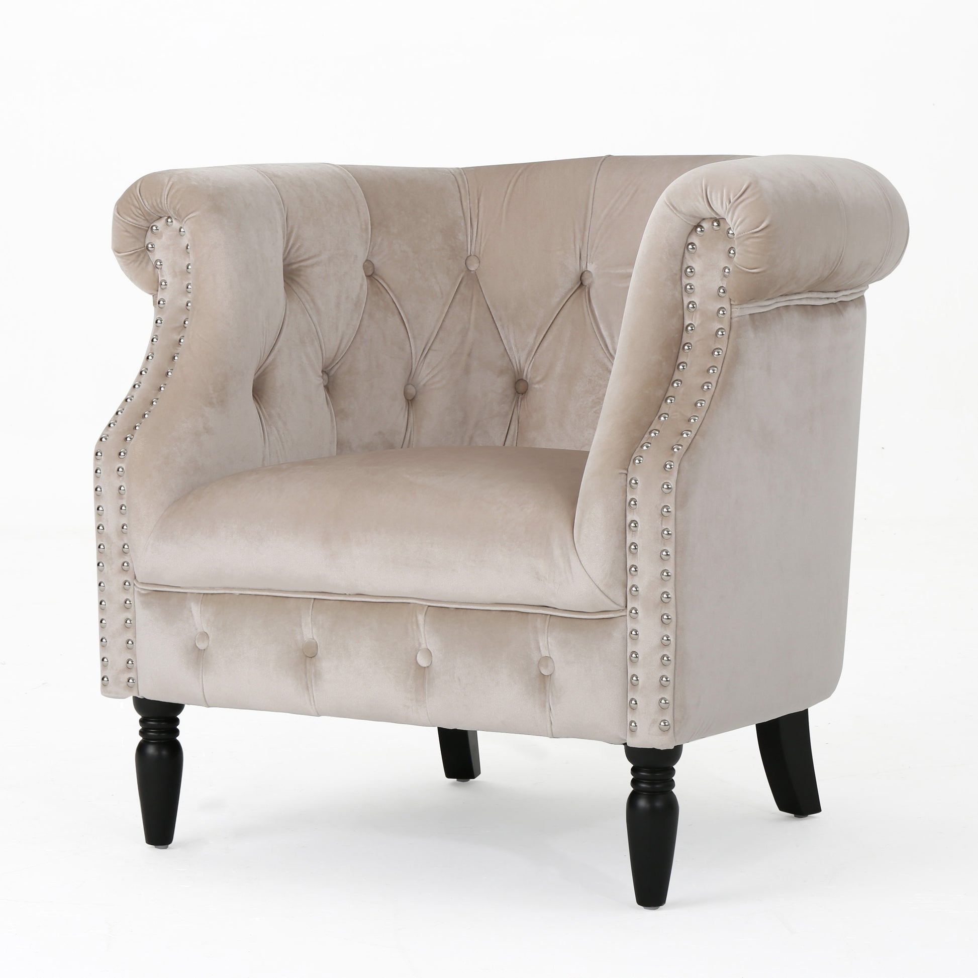 Club Chair Champagne Velvet