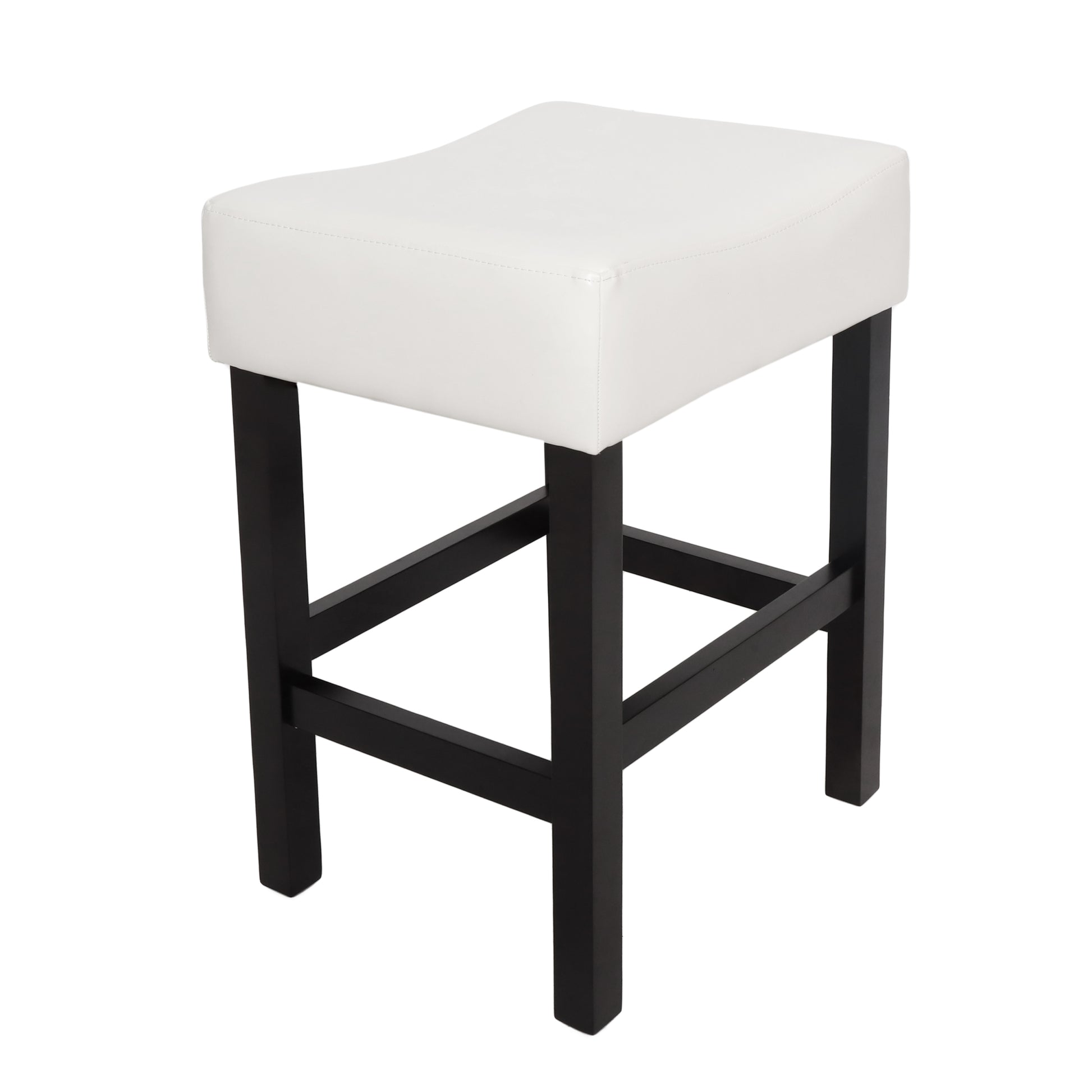 Zuma Kd Backless Counter Stool Ivory Leather