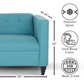 Teal Loveseat Sofa For Living Room, Modern D Cor Beautiful Seat Mini Small Couches For Small Spaces And Bedroom With Solid Wood Frame Polyester Nylon Teal Wood Foam Polyester