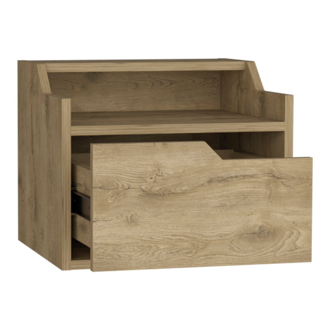 Floating Nightstand Chester, Bedroom, Macadamia Beige Particle Board Engineered Wood