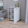 Bar Cart Cisco, Living Room, White white-particle board-engineered wood