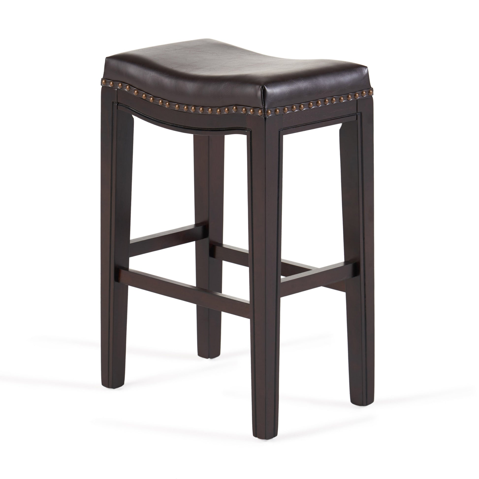 Tiffin Studded Counterstool Set Of 2 Brown Pu