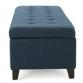 Storage Ottoman Navy Blue Fabric