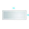 96*36 in bathroom led mirror is multi functional and matte black-aluminium