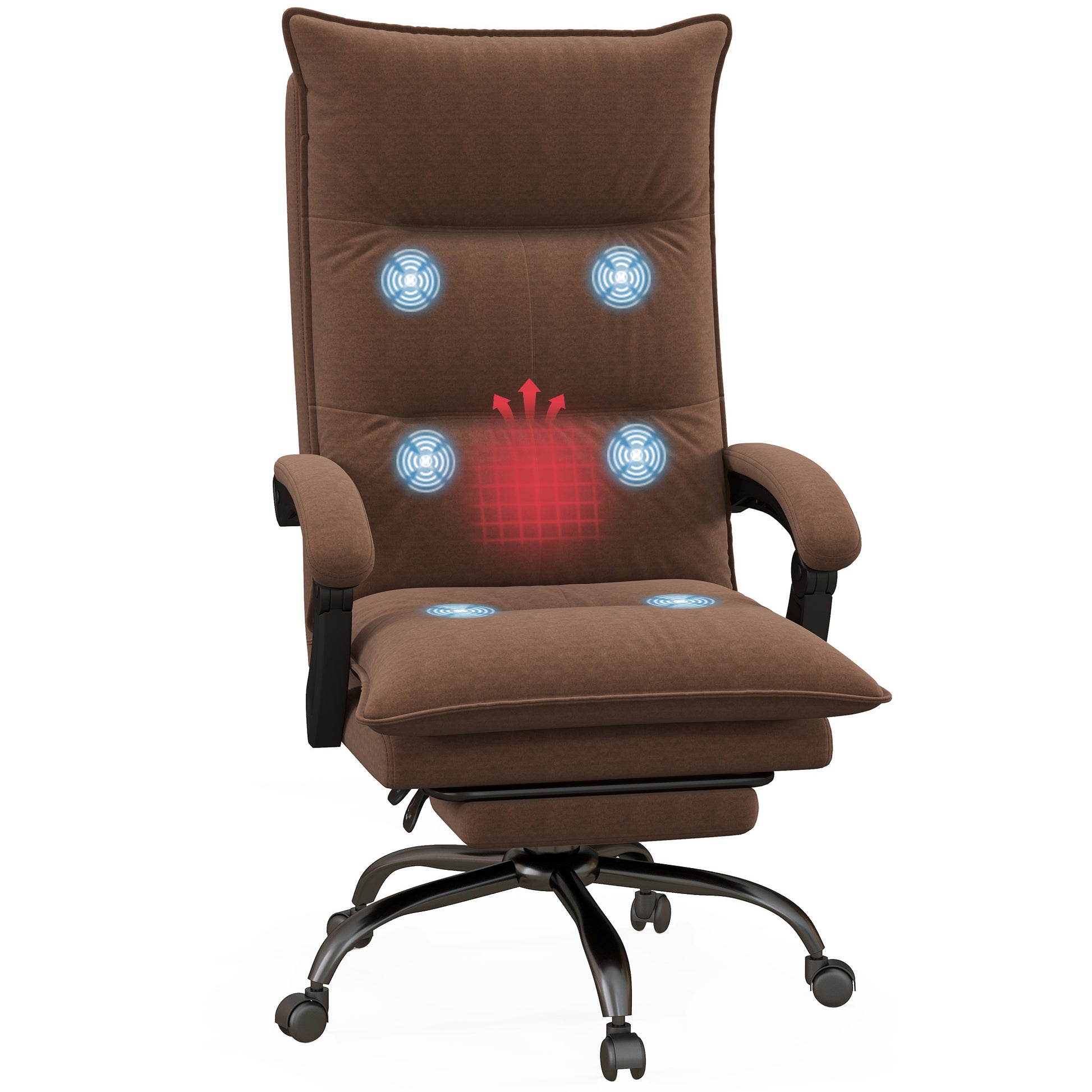 Executive Massage Office Chair With 6 Vibration Points, Microfiber Computer Desk Chair, Heated Reclining Chair With Footrest, Armrest, Double Padding, ... Executive Massage Office Chair With 6 Vibration Points, Microfiber Computer Desk Chair, Heated Reclining Chair With Footrest, Armrest, Double Padding, ...