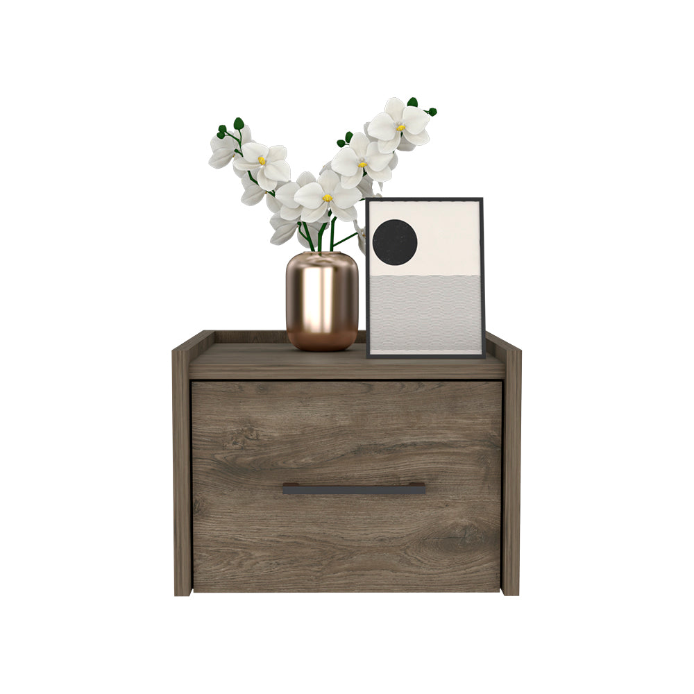 Floating Nightstand Calion, Bedroom, Dark Brown Dark Brown Particle Board Engineered Wood