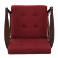 Deep Red Fabric Mid Century Modern Club Chair Red Fabric