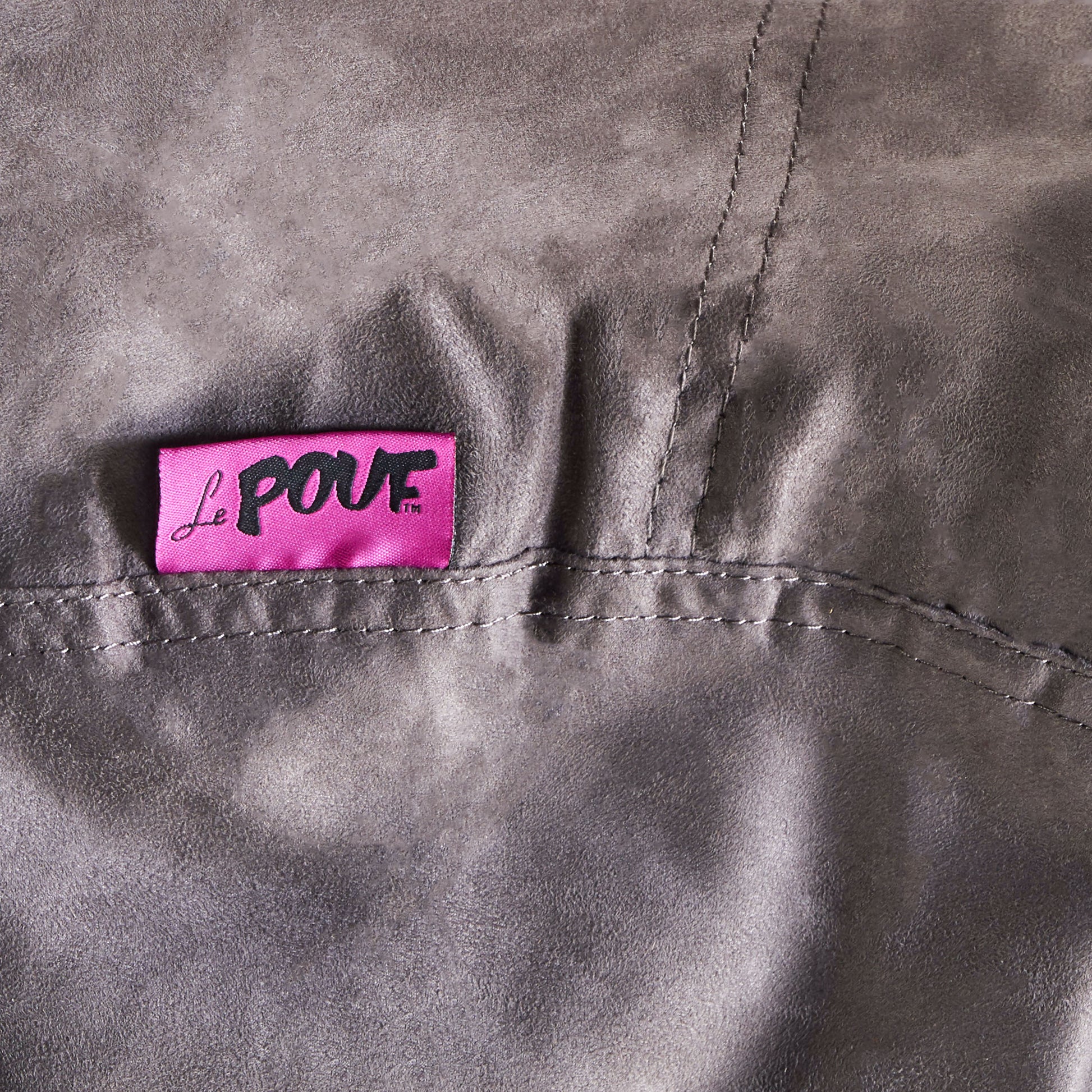 Asher Soft Microfiber Suede 6.5 Ft Cylinder Bean Bag Charcoal Pvc