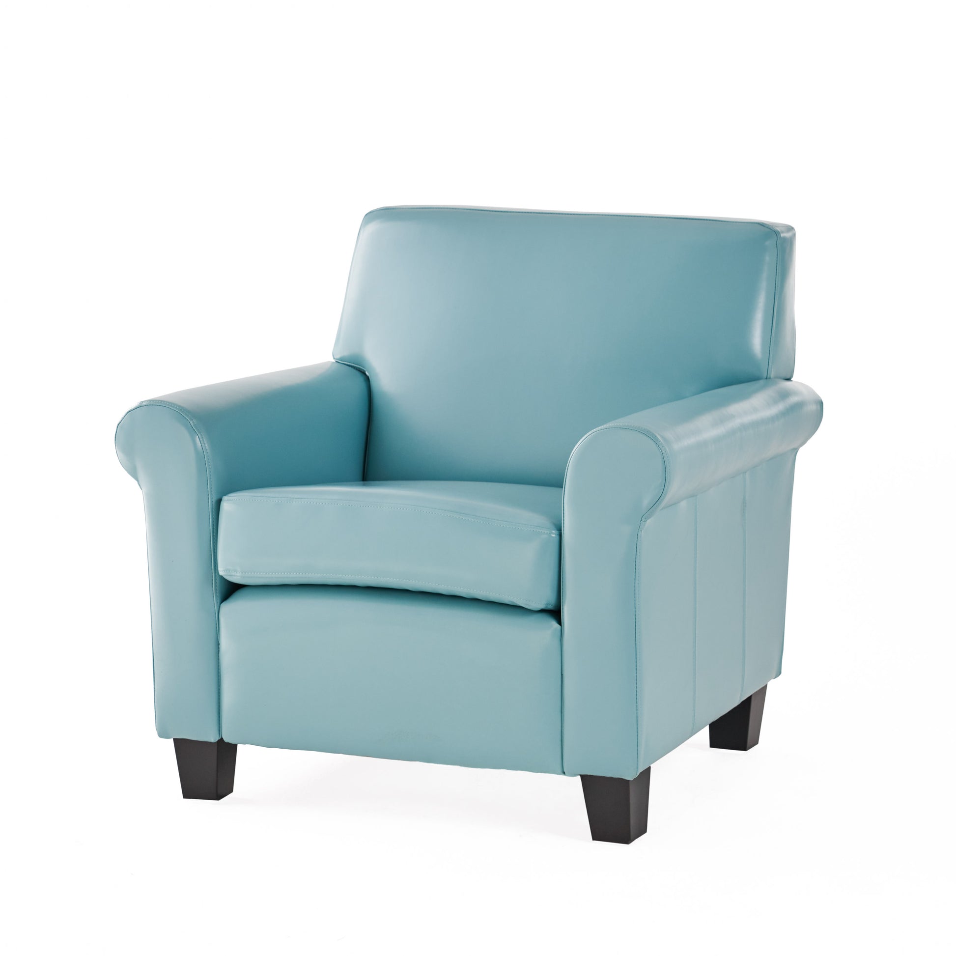 Yonkers Club Chair Teal Blue Leather