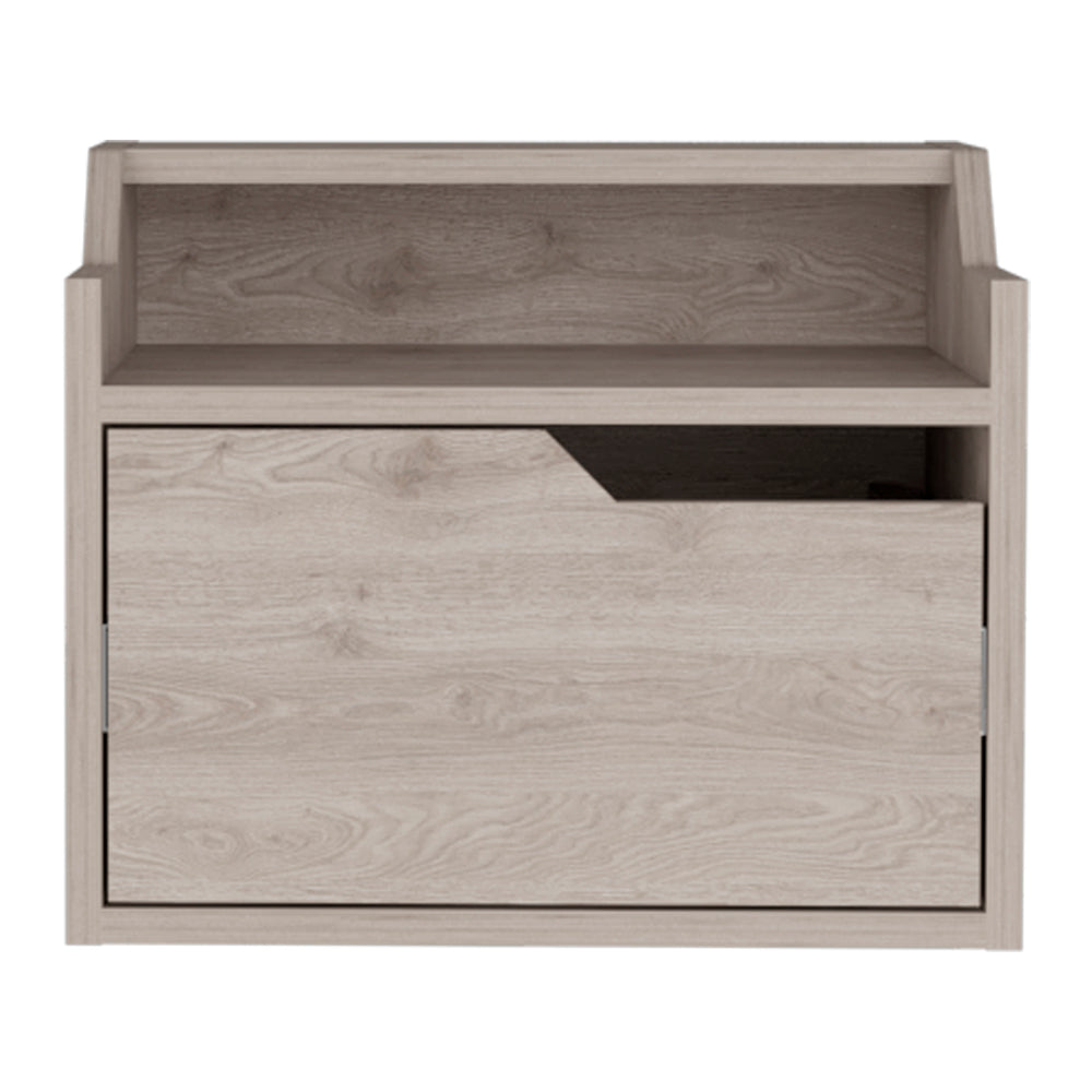 Floating Nightstand Chester, Bedroom, Light Gray Light Gray Particle Board Engineered Wood