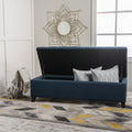 Storage Ottoman Navy Blue Fabric