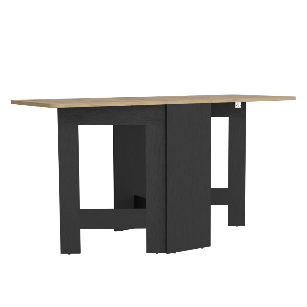 Folding Dining Table Evart, Living Room, Black Macadamia Multicolor Particle Board Engineered Wood