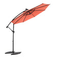 10Ft Solar Led Offset Hanging Market Patio Umbrella Orange No Orange Garden & Outdoor Steel