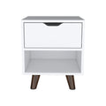 Nightstand Carleen, Bedroom, White White Particle Board Engineered Wood