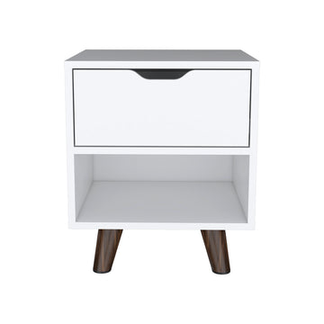 Nightstand Carleen, Bedroom, White White Particle Board Engineered Wood