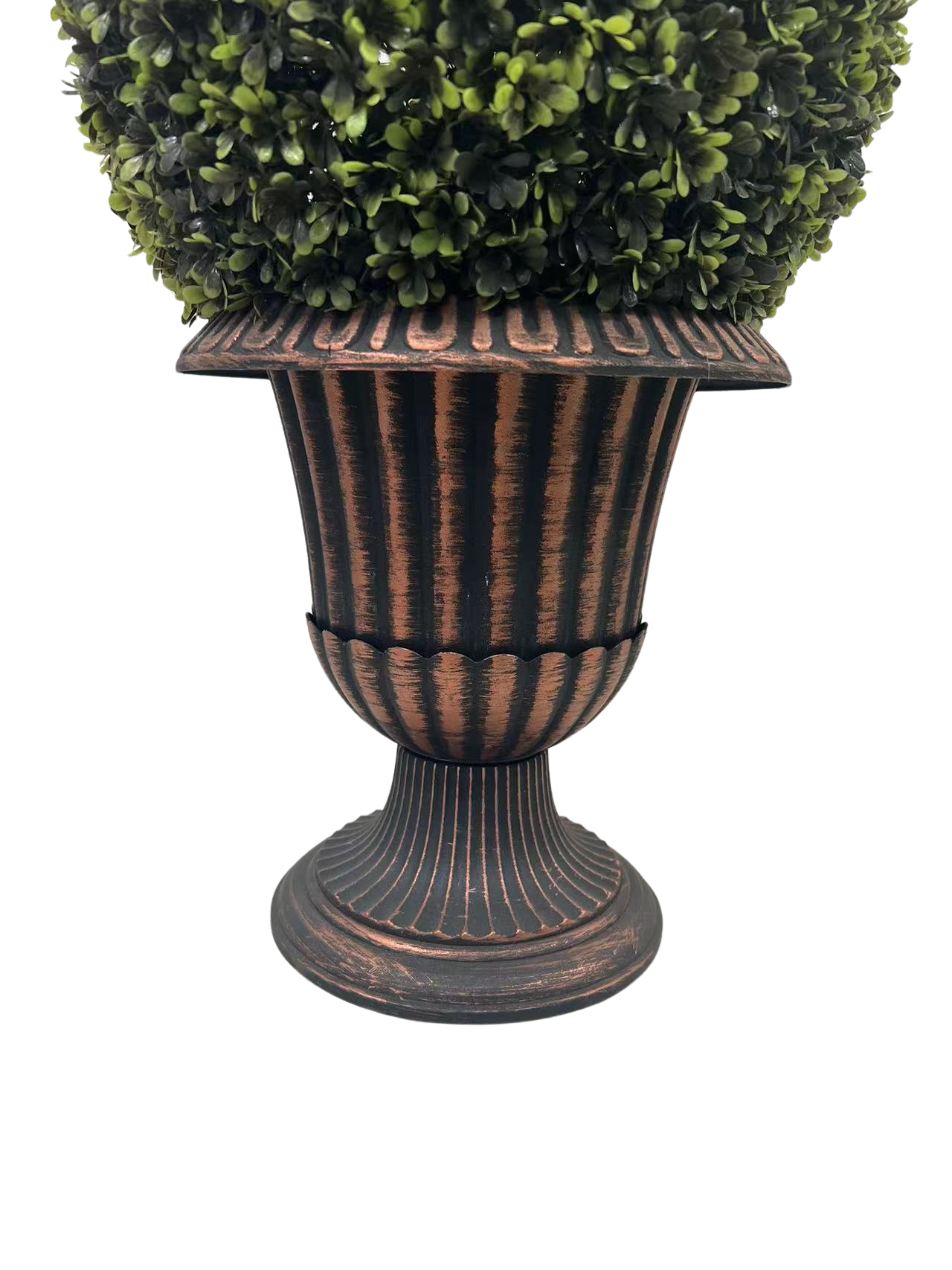 24" Ball Topiary in Bronze Pedestal Pot,