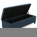 Storage Ottoman Navy Blue Fabric