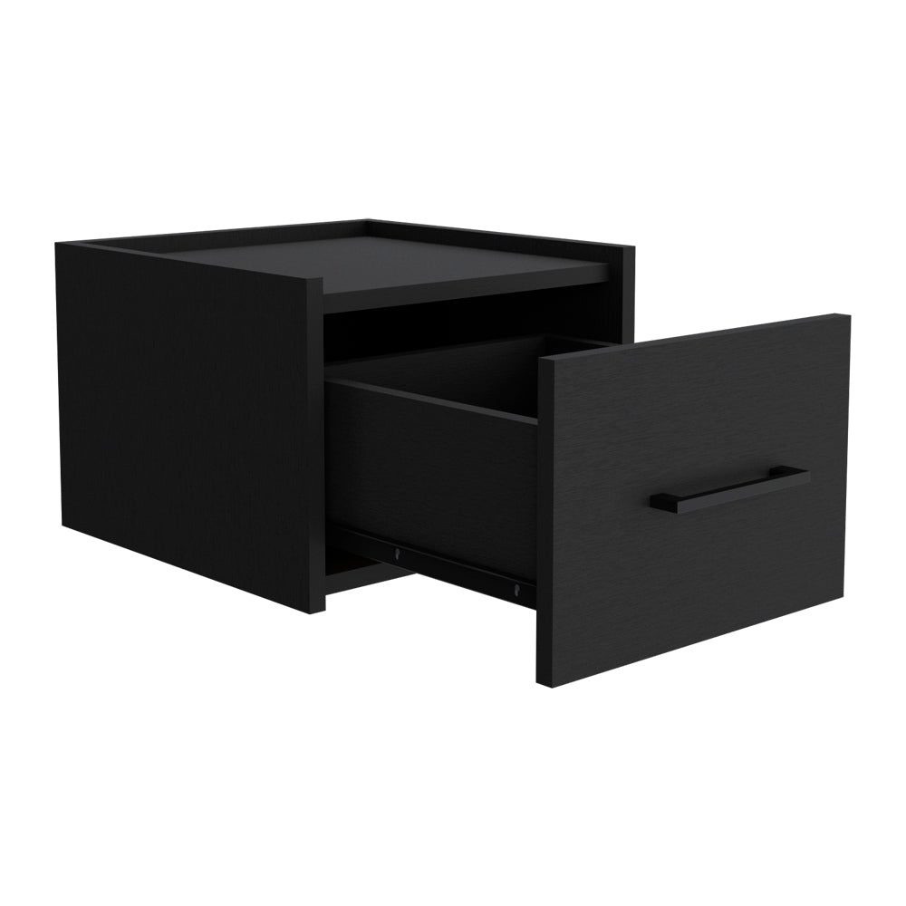 Floating Nightstand Calion, Bedroom, Black Black Particle Board Engineered Wood