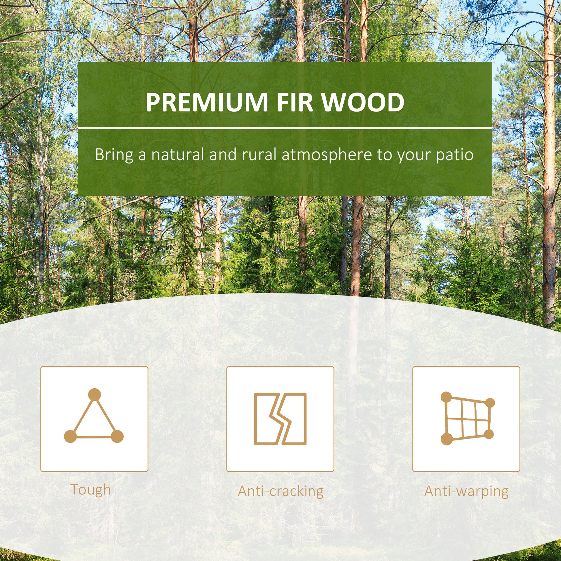 2 Pieces Wood Patio Bistro Set, Outdoor Rocking Chair Set With Armrests And High Back Rocking Chair And Portable Side Table, For Indoor, Outdoor, Patio, Backyard, Natural Natural Wood