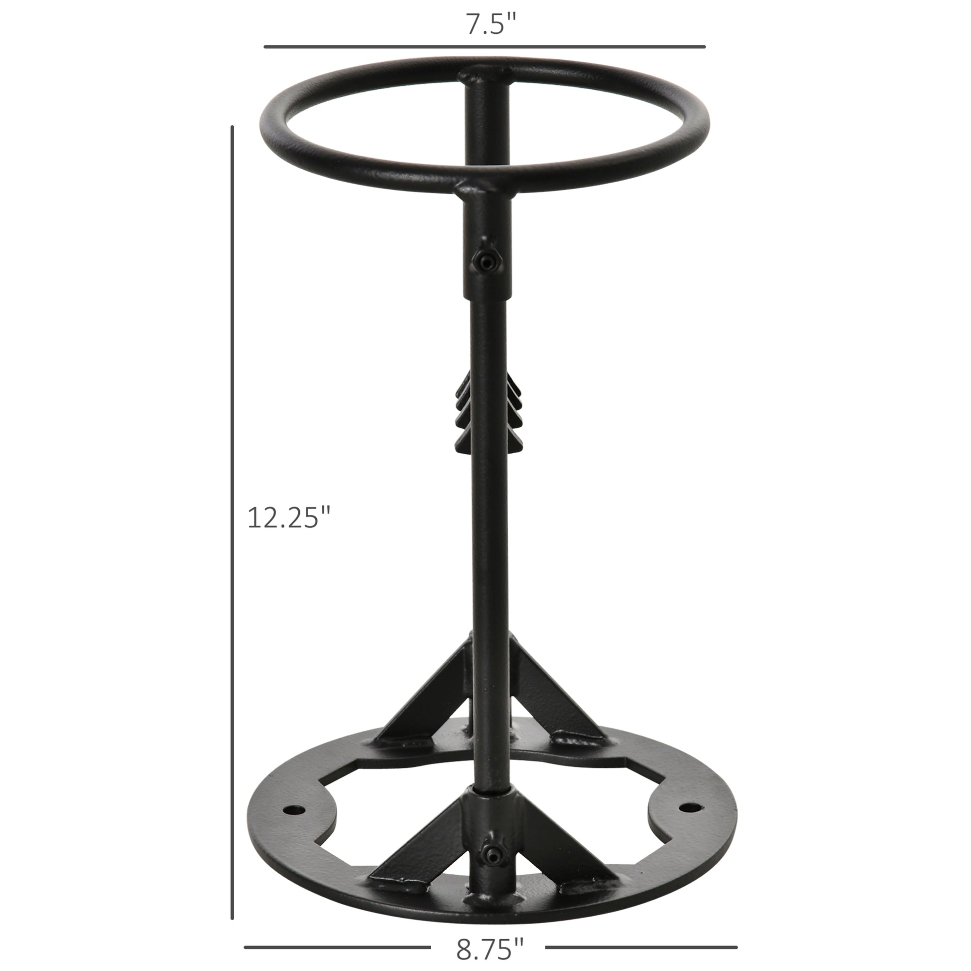 Firewood Kindling Splitter Stand With Hand Guard, Wood Splitter, Carbon Steel Manual Wood Cracker, Log Wedge Cutter, Single Blade, Black, 8.75" Dia X 12.25" H Black Steel