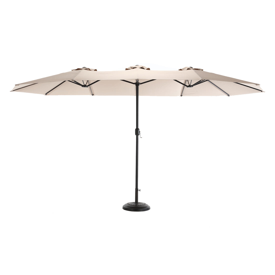 14.8 Ft Double Sided Outdoor Umbrella Rectangular Large With Crank Khaki No Khaki Garden & Outdoor Steel