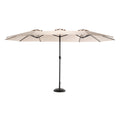 14.8 Ft Double Sided Outdoor Umbrella Rectangular Large With Crank Khaki No Khaki Garden & Outdoor Steel