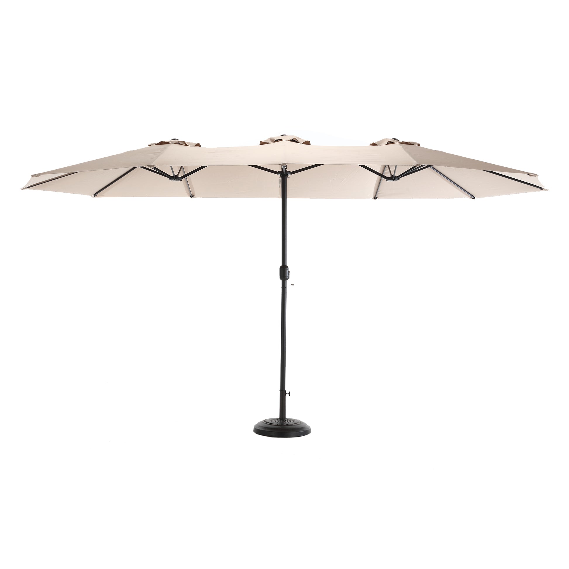 14.8 Ft Double Sided Outdoor Umbrella Rectangular Large With Crank Khaki No Khaki Garden & Outdoor Steel