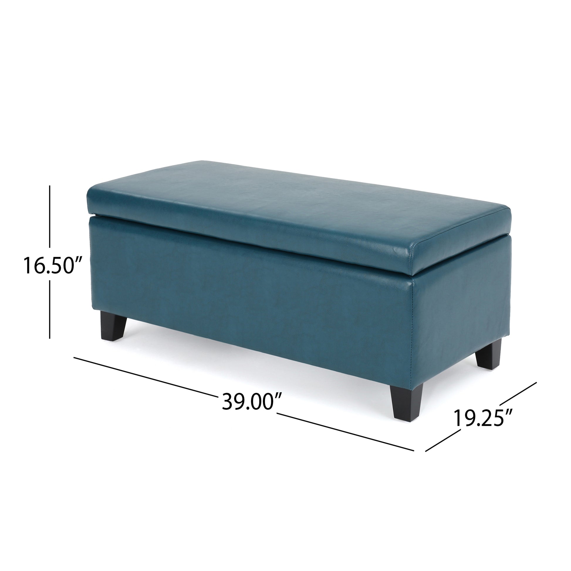 Storage Ottoman Teal Pu