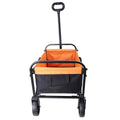 Mini Folding Wagon Garden Shopping Beach Cart Brake Orange Black Beige Yellow Metal