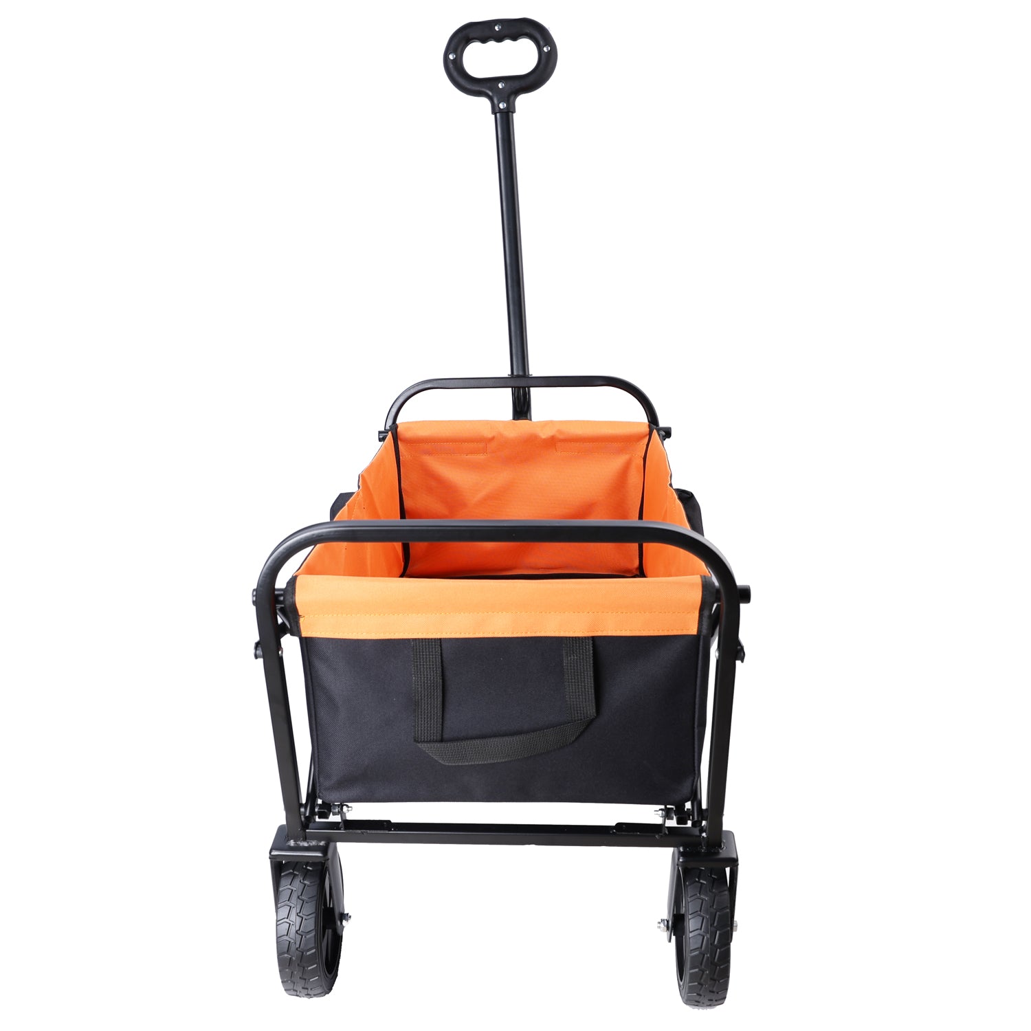 Mini Folding Wagon Garden Shopping Beach Cart Brake Orange Black Beige Yellow Metal