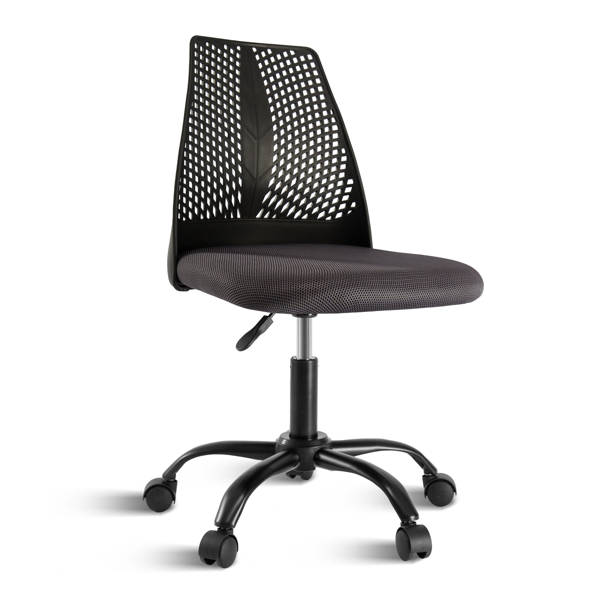 Ergonomic Office And Home Chair With Supportive Cushioning, Black & Gray Black Gray Nylon Mesh Plastic