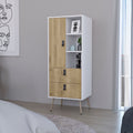 Tall Dresser Magness, Bedroom, White Macadamia Multicolor Particle Board Engineered Wood