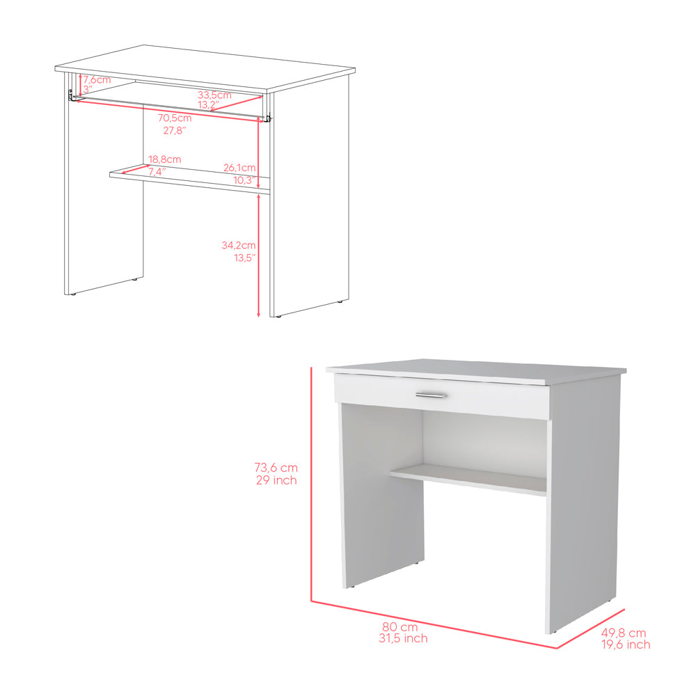 Desk Eden, Office, White White Particle Board Engineered Wood