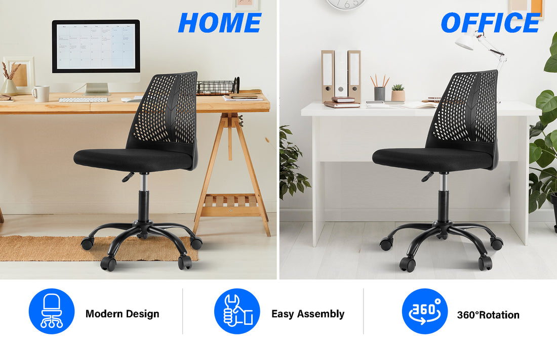Ergonomic Office and Home Chair with Supportive black+ gray-nylon mesh-plastic