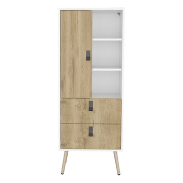 Tall Dresser Magness, Bedroom, White Macadamia Multicolor Particle Board Engineered Wood