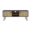 Tv Stand B Magness, Living Room, Black Macadamia Multicolor 50 59 Inches Particle Board Engineered Wood