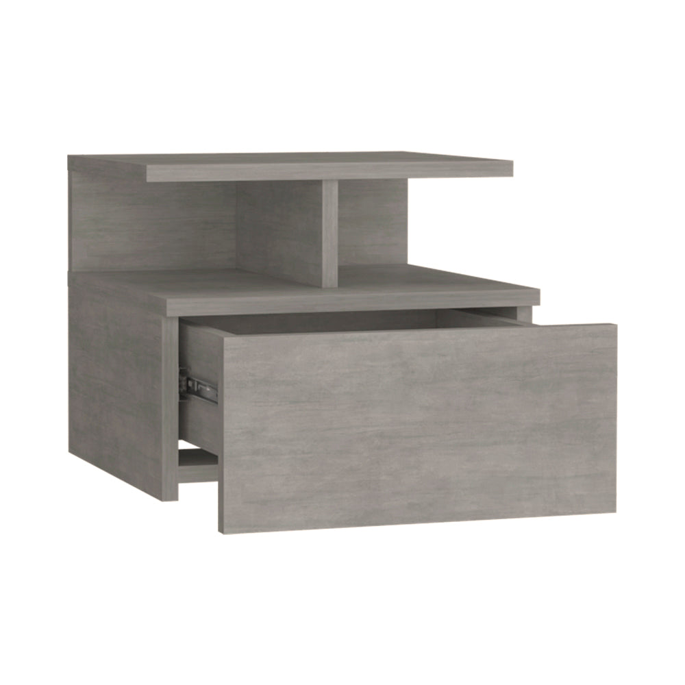 Nightstand Floating Flopini, Bedroom, Concrete Gray Grey Particle Board Engineered Wood