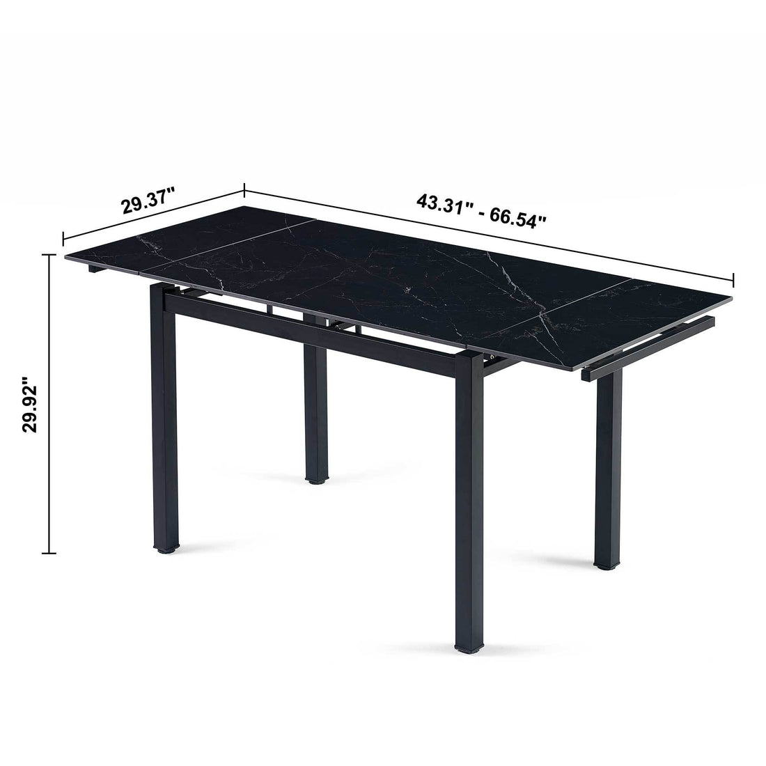 Black Ceramic Modern Rectangular Expandable Dining Room Table For Space Saving Kitchen Small Space Table Leg Black Dining Room Modern Square Ceramic