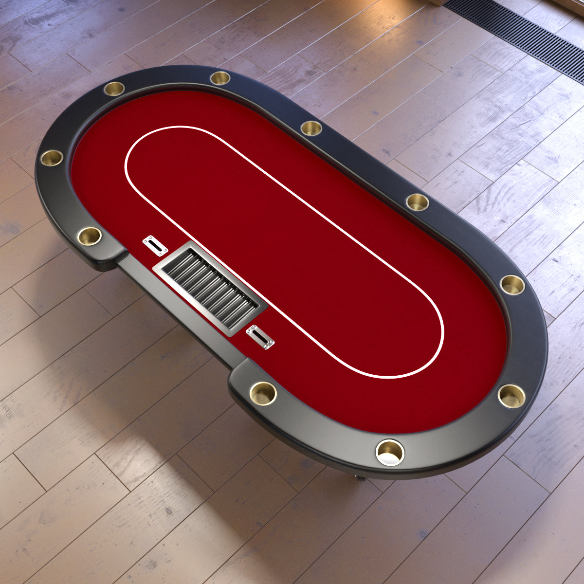 96" Oval Red Aura Texas Holdem Poker Table Curved Legs Casino Dropbox Red Wood