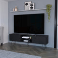 Tv Stand Franklin, Living Room, Black Black 50 59 Inches Particle Board Engineered Wood