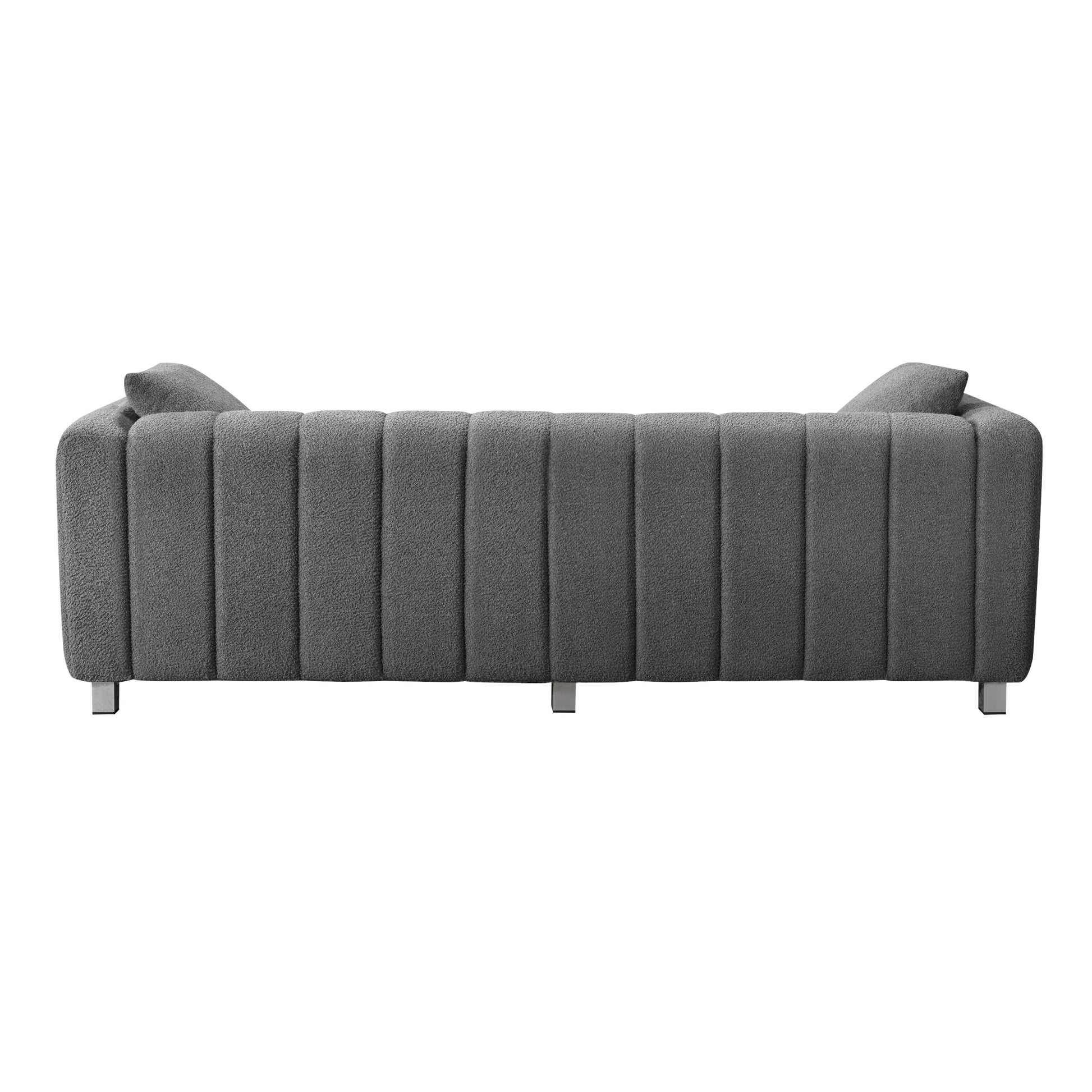 82*30" Modern Teddy Velvet Sofa,2 3 Seat Mid Century gray-teddy