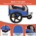 2 in 1 Double 2 Seat Bicycle Bike Trailer Jogger blue-gray-fabric-steel