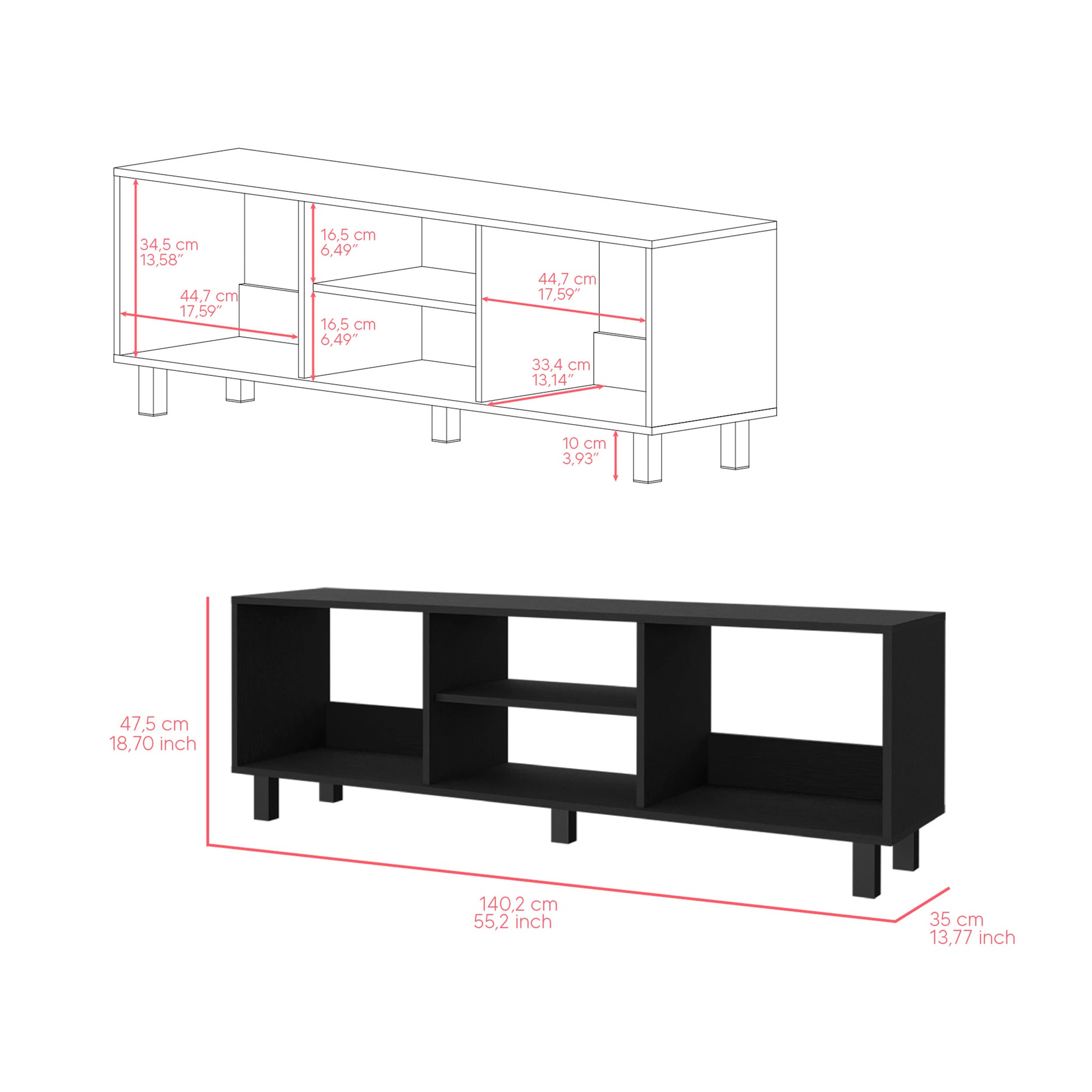 2Pc Living Room Set Millville, Living Room, Black Black Particle Board Engineered Wood